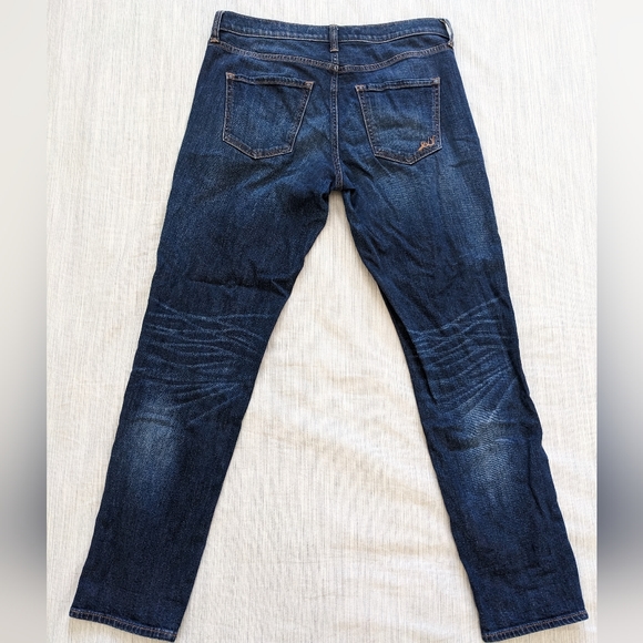 Express Girlfriend Jeans, Mid-Rise, Dark Blue, Size 4 Regular - Picture 8 of 9